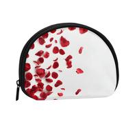 EZDLOWVBA Falling Rose Petals Print Printed Mini Coin Purse with Zipper â€“ Small Wallet for Women & Men, Compact Travel Money Organizer