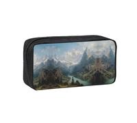 EZDLOWVBA Famous Mountains Print Portable Student Kids Pencil Case Pen Bag Durable Stationery Pouch,Capacity Bag Pouch Holder