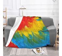 EZDLOWVBA Fantastic Parrot Feather Print Fleece Throw Blanket For Couch Sofa Bed, Cozy Fuzzy Soft Lightweight Warm Blankets For All Seasons