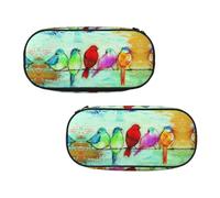 EZDLOWVBA Five Singing Birds Print Pencil Cases Boys Girls Lovely Pencilcase with Zip Organizer for Students Pencil Case for Daughter Son Desk Pencil Pouch