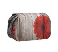 EZDLOWVBA Flower Red Dahlia Print Pencil Case Large Capacity Pen Pouch Pencil Bag with 2 Compartments Pen Holder Organizer Stationery Bag