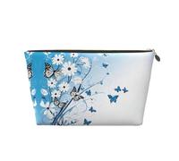 EZDLOWVBA Flowers and Butterfly Print Makeup Bag Cosmetic Bag for Purse Travel Make Up Organizer for Handbag,Waterproof Beauty Pouch for Women and Girls