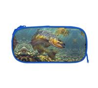 EZDLOWVBA Fly Fish Print Pencil Cases Boys Girls Lovely Pencilcase with Zip Organizer for Students Pencil Case for Daughter Son Desk Pencil Pouch
