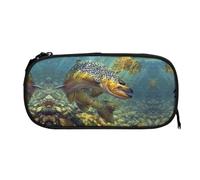 EZDLOWVBA Fly Fish Print Pencil Cases Boys Girls Lovely Pencilcase with Zip Organizer for Students Pencil Case for Daughter Son Desk Pencil Pouch