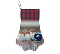 EZDLOWVBA Four Birds Print Christmas Pet Stocking Hanging Christmas Stocking With Large Paw For Christmas Decorations