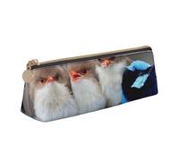 EZDLOWVBA Four Birds Print Cute Pencil Case for Girls Boys,Leather Stationery Organizer Box School Office Supplies Case