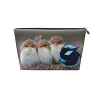 EZDLOWVBA Four Birds Print Makeup Bag Cosmetic Bag for Purse Travel Make Up Organizer for Handbag,Waterproof Beauty Pouch for Women and Girls