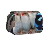 EZDLOWVBA Four Birds Print Pencil Case Large Capacity Pen Pouch Pencil Bag with 2 Compartments Pen Holder Organizer Stationery Bag