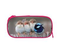 EZDLOWVBA Four Birds Print Pencil Cases Boys Girls Lovely Pencilcase with Zip Organizer for Students Pencil Case for Daughter Son Desk Pencil Pouch