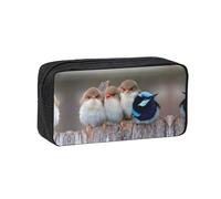 EZDLOWVBA Four Birds Print Portable Student Kids Pencil Case Pen Bag Durable Stationery Pouch,Capacity Bag Pouch Holder