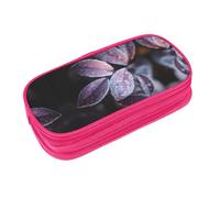 EZDLOWVBA Frosted Lilac Leaves Print Pencil Cases Boys Girls Lovely Pencilcase with Zip Organizer for Students Pencil Case for Daughter Son Desk Pencil Pouch