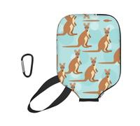 EZDLOWVBA Funny for Kangaroo Zoo Print Pickleball Paddle Cover, Neoprene Racket Sleeve with Zipper, 11.6'' * 8.7'' Soft & Durable Pickleball Paddle Protection Cover