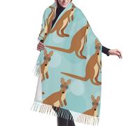 EZDLOWVBA Funny For Kangaroo Zoo Print Winter Scarf Gifts For Women Ladies-Warm Shawl Wraps Tassel Scarves,Cashmere Shawl