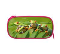 EZDLOWVBA Funny Frogs Print Pencil Cases Boys Girls Lovely Pencilcase with Zip Organizer for Students Pencil Case for Daughter Son Desk Pencil Pouch