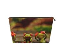 EZDLOWVBA Funny Green Frogs Print Makeup Bag Cosmetic Bag for Purse Travel Make Up Organizer for Handbag,Waterproof Beauty Pouch for Women and Girls