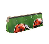 EZDLOWVBA Funny Ladybug Print Cute Pencil Case for Girls Boys,Leather Stationery Organizer Box School Office Supplies Case