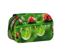 EZDLOWVBA Funny Ladybug Print Pencil Case Large Capacity Pen Pouch Pencil Bag with 2 Compartments Pen Holder Organizer Stationery Bag