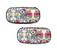 EZDLOWVBA Garden Blossoming Wildflowers Birds Leaves Branches Print Pencil Cases Boys Girls Lovely Pencilcase with Zip Organizer for Students Pencil Case for Daughter Son Desk Pencil Pouch