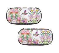 EZDLOWVBA Garden with Birds and Flowers Print Pencil Cases Boys Girls Lovely Pencilcase with Zip Organizer for Students Pencil Case for Daughter Son Desk Pencil Pouch