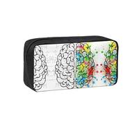 EZDLOWVBA Geometry Brain Image with Science Print Pencil Case for Boys Girls Secondary School Pen Holder for Kids Girls Pen Pouch Pencil Bag Office College Stationery