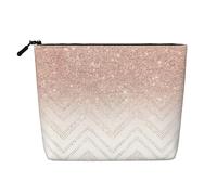 EZDLOWVBA Glittery Pretty Pattern Print Glittery Pretty Pattern Print Fake Hemp Makeup Bag – Travel, and Daily Storage Essential – Reusable Cosmetic Bag, Zipper Pouch, Make-Up Tool