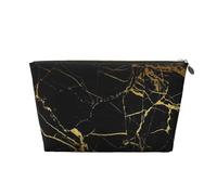 EZDLOWVBA Gold Black Wallpaper Print Makeup Bag Cosmetic Bag for Purse Travel Make Up Organizer for Handbag,Waterproof Beauty Pouch for Women and Girls