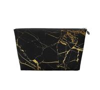 EZDLOWVBA Gold Black Wallpaper Print Makeup Bag Cosmetic Bag for Purse Travel Make Up Organizer for Handbag,Waterproof Beauty Pouch for Women and Girls
