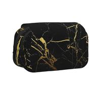 EZDLOWVBA Gold Black Wallpaper Print Pencil Case Large Capacity Pen Pouch Pencil Bag with 2 Compartments Pen Holder Organizer Stationery Bag