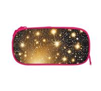 EZDLOWVBA Gold Bling Print Pencil Cases Boys Girls Lovely Pencilcase with Zip Organizer for Students Pencil Case for Daughter Son Desk Pencil Pouch