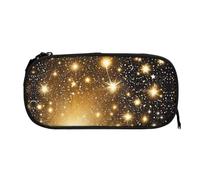 EZDLOWVBA Gold Bling Print Pencil Cases Boys Girls Lovely Pencilcase with Zip Organizer for Students Pencil Case for Daughter Son Desk Pencil Pouch