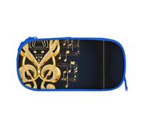 EZDLOWVBA Gold Musical Note with Fallen Shiny Star Print Pencil Cases Boys Girls Lovely Pencilcase with Zip Organizer for Students Pencil Case for Daughter Son Desk Pencil Pouch
