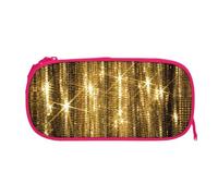 EZDLOWVBA Gold Sequin Sparkle Print Pencil Cases Boys Girls Lovely Pencilcase with Zip Organizer for Students Pencil Case for Daughter Son Desk Pencil Pouch