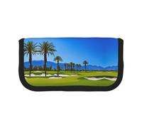 EZDLOWVBA Golf Course By The Sea Print Pencil Case for Student Teens Adults Pencil Bag Case Kids Pencil Box Storage Bags Girls Pen Pouch Big Capacity