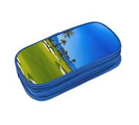 EZDLOWVBA Golf Course by The Sea Print Pencil Cases Boys Girls Lovely Pencilcase with Zip Organizer for Students Pencil Case for Daughter Son Desk Pencil Pouch