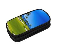 EZDLOWVBA Golf Course by The Sea Print Pencil Cases Boys Girls Lovely Pencilcase with Zip Organizer for Students Pencil Case for Daughter Son Desk Pencil Pouch