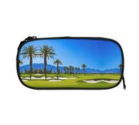 EZDLOWVBA Golf Course By The Sea Print Pencil Cases Boys Girls Lovely Pencilcase with Zip Organizer for Students Pencil Case for Daughter Son Desk Pencil Pouch