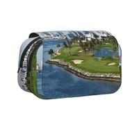EZDLOWVBA Golf Yacht Club Print Pencil Case Large Capacity Pen Pouch Pencil Bag with 2 Compartments Pen Holder Organizer Stationery Bag