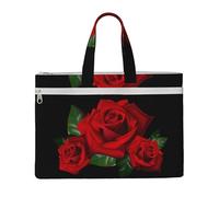 EZDLOWVBA Gothic Rose Print Canvas Tote File Bag Suitable For Studying, Traveling, Traveling, Commuting, Etc.
