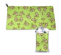 EZDLOWVBA Green Clever Monkey Print Quick Drying Towel,Quick-Drying Fitness Towel(2pcs)