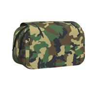 EZDLOWVBA Green Military Camo Print Pencil Case Large Capacity Pen Pouch Pencil Bag with 2 Compartments Pen Holder Organizer Stationery Bag