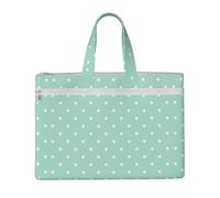 EZDLOWVBA Green Polka Dots Print Canvas Tote File Bag Suitable For Studying, Traveling, Traveling, Commuting, Etc.