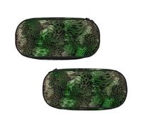 EZDLOWVBA Green Snake Print Pencil Cases Boys Girls Lovely Pencilcase with Zip Organizer for Students Pencil Case for Daughter Son Desk Pencil Pouch