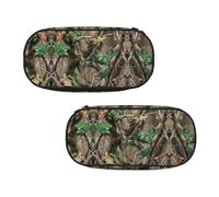 EZDLOWVBA Hardwoods Green Camo Print Pencil Cases Boys Girls Lovely Pencilcase with Zip Organizer for Students Pencil Case for Daughter Son Desk Pencil Pouch