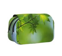 EZDLOWVBA Hd Green Nature Print Pencil Case Large Capacity Pen Pouch Pencil Bag with 2 Compartments Pen Holder Organizer Stationery Bag