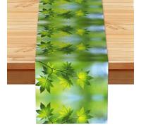 EZDLOWVBA Hd Green Nature Print Table Runner 13 X 72 Inch Table Cover Kitchen Dining Table Decor For Home Party Restaurant Table