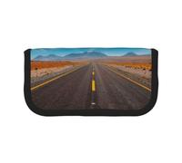 EZDLOWVBA Highway Road in The Desert Landscape Print Pencil Case for Student Teens Adults Pencil Bag Case Kids Pencil Box Storage Bags Girls Pen Pouch Big Capacity