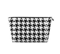EZDLOWVBA Houndstooth Black Print Makeup Bag Cosmetic Bag for Purse Travel Make Up Organizer for Handbag,Waterproof Beauty Pouch for Women and Girls