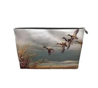 EZDLOWVBA Hunting Flying Wild Ducks Print Makeup Bag Cosmetic Bag for Purse Travel Make Up Organizer for Handbag,Waterproof Beauty Pouch for Women and Girls