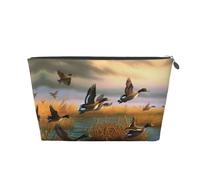 EZDLOWVBA Hunting Flying Wild Ducks Print Makeup Bag Cosmetic Bag for Purse Travel Make Up Organizer for Handbag,Waterproof Beauty Pouch for Women and Girls