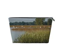 EZDLOWVBA Hunting Flying Wild Print Makeup Bag Cosmetic Bag for Purse Travel Make Up Organizer for Handbag,Waterproof Beauty Pouch for Women and Girls